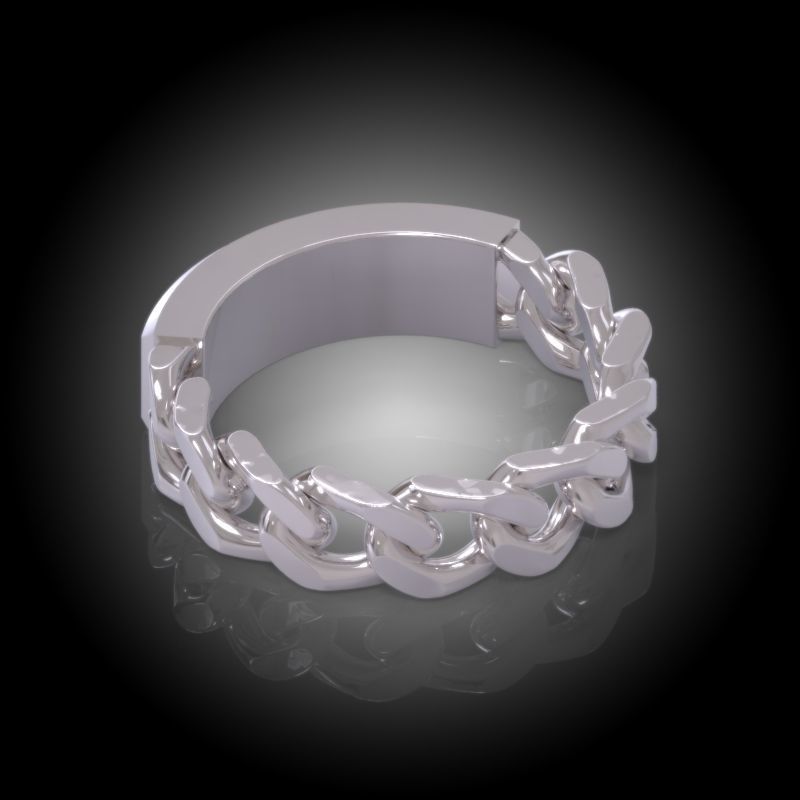 Law of Attraction Cuban Chain Ring - Ask - Believe - Receive 3D print model_14