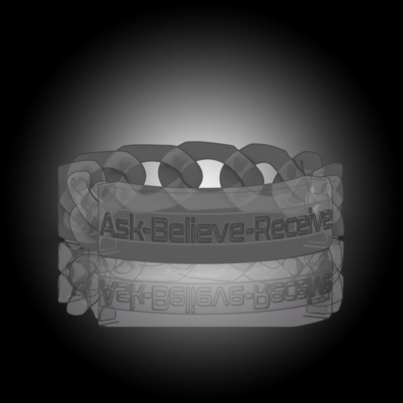 Law of Attraction Cuban Chain Ring - Ask - Believe - Receive 3D print model_33