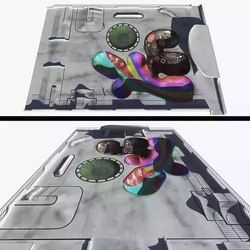 Skatepark microwave oven Low-poly 3D model