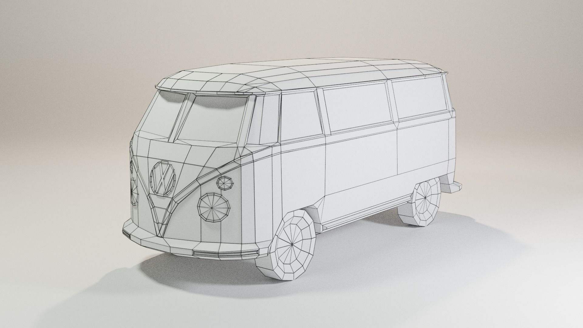 VW Camper  Low-poly 3D model_8