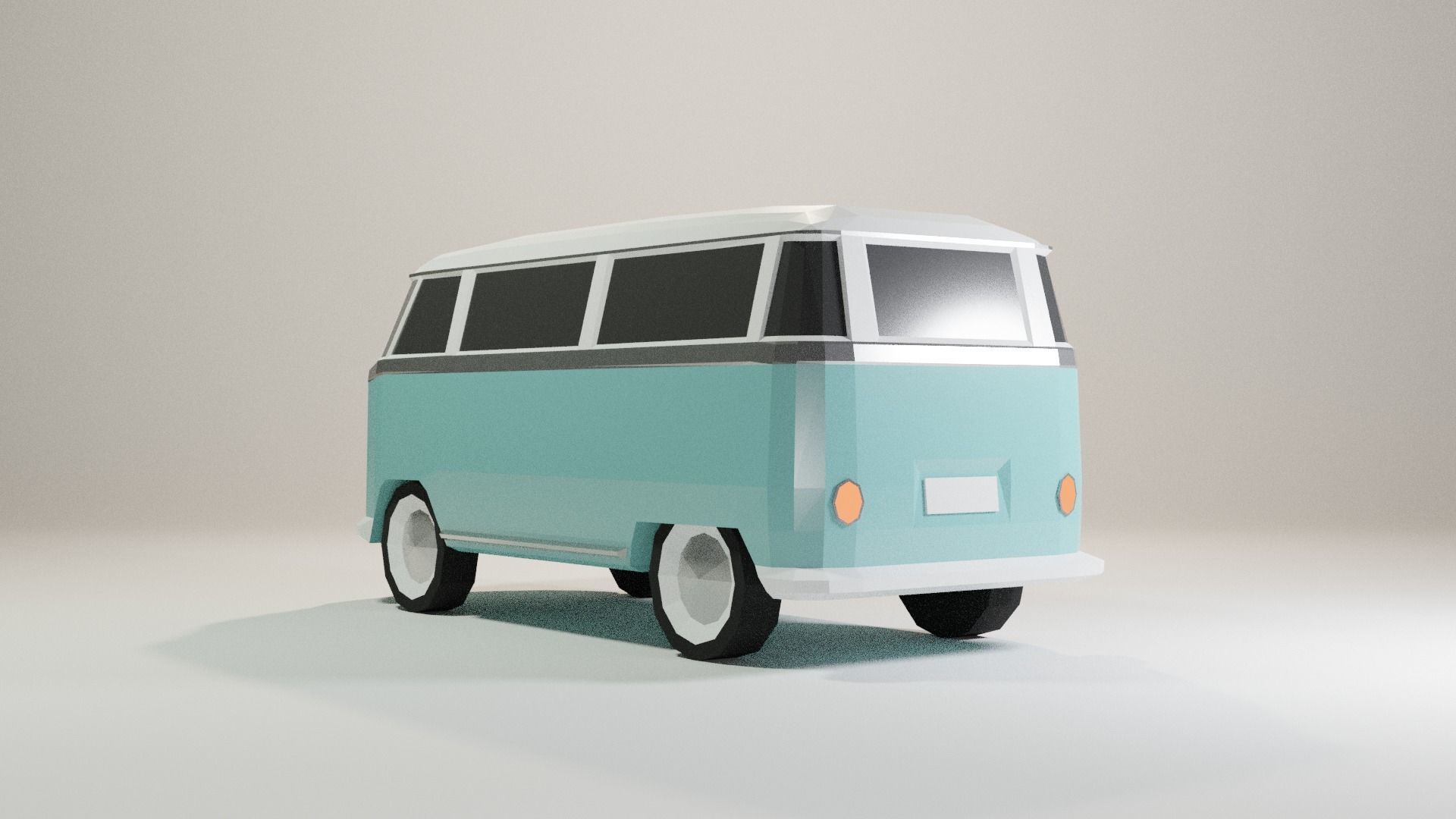 VW Camper  Low-poly 3D model_1