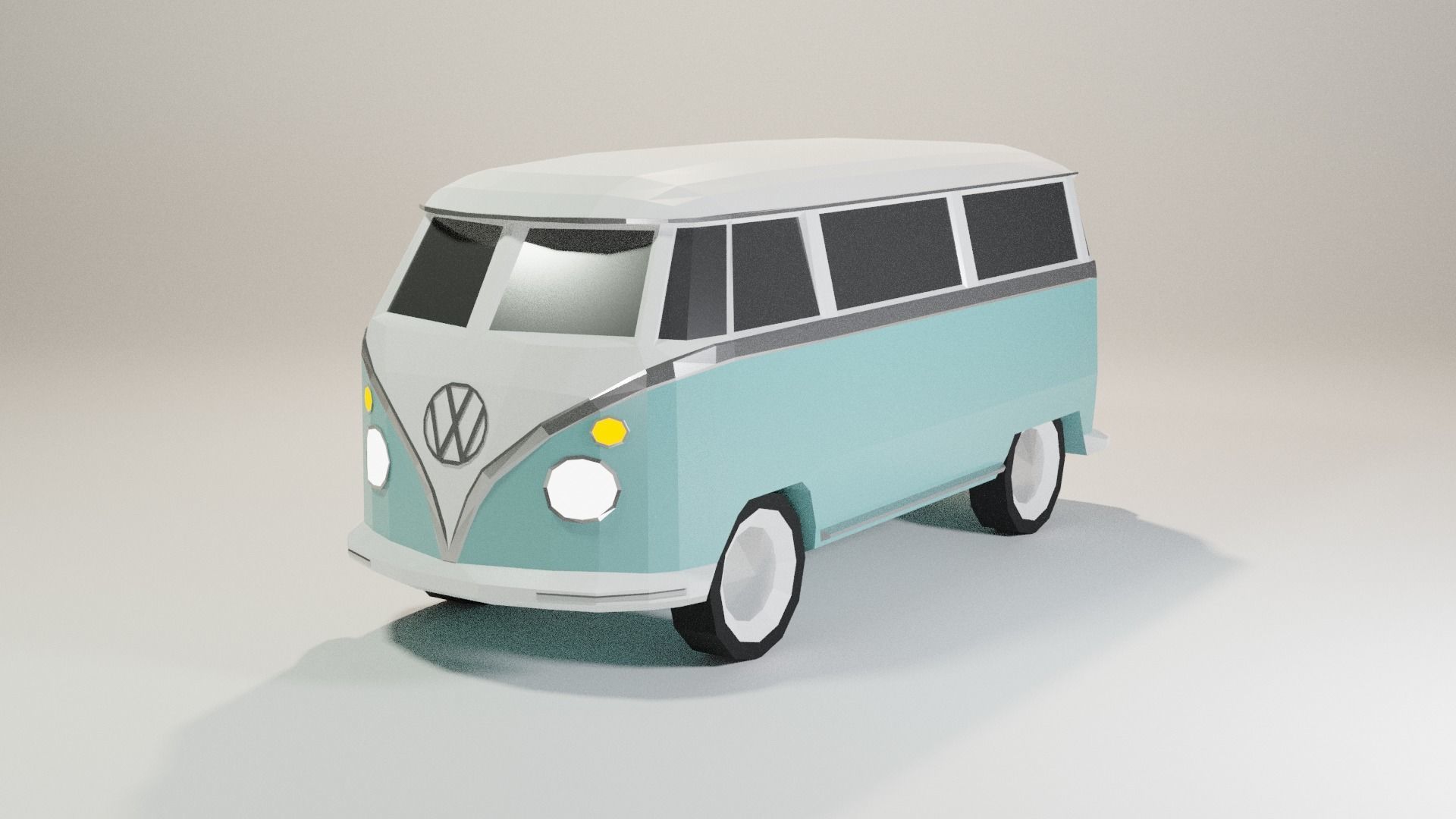 VW Camper  Low-poly 3D model_2