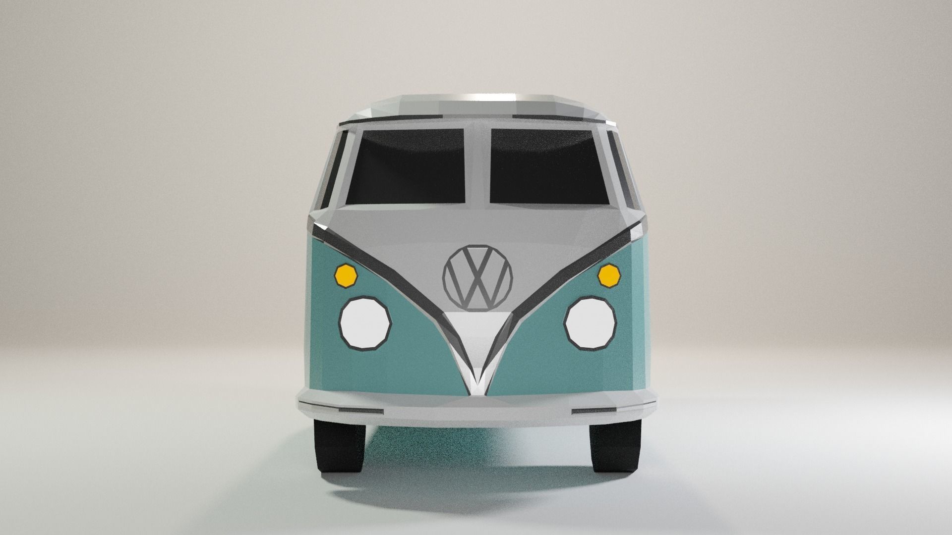 VW Camper  Low-poly 3D model_4