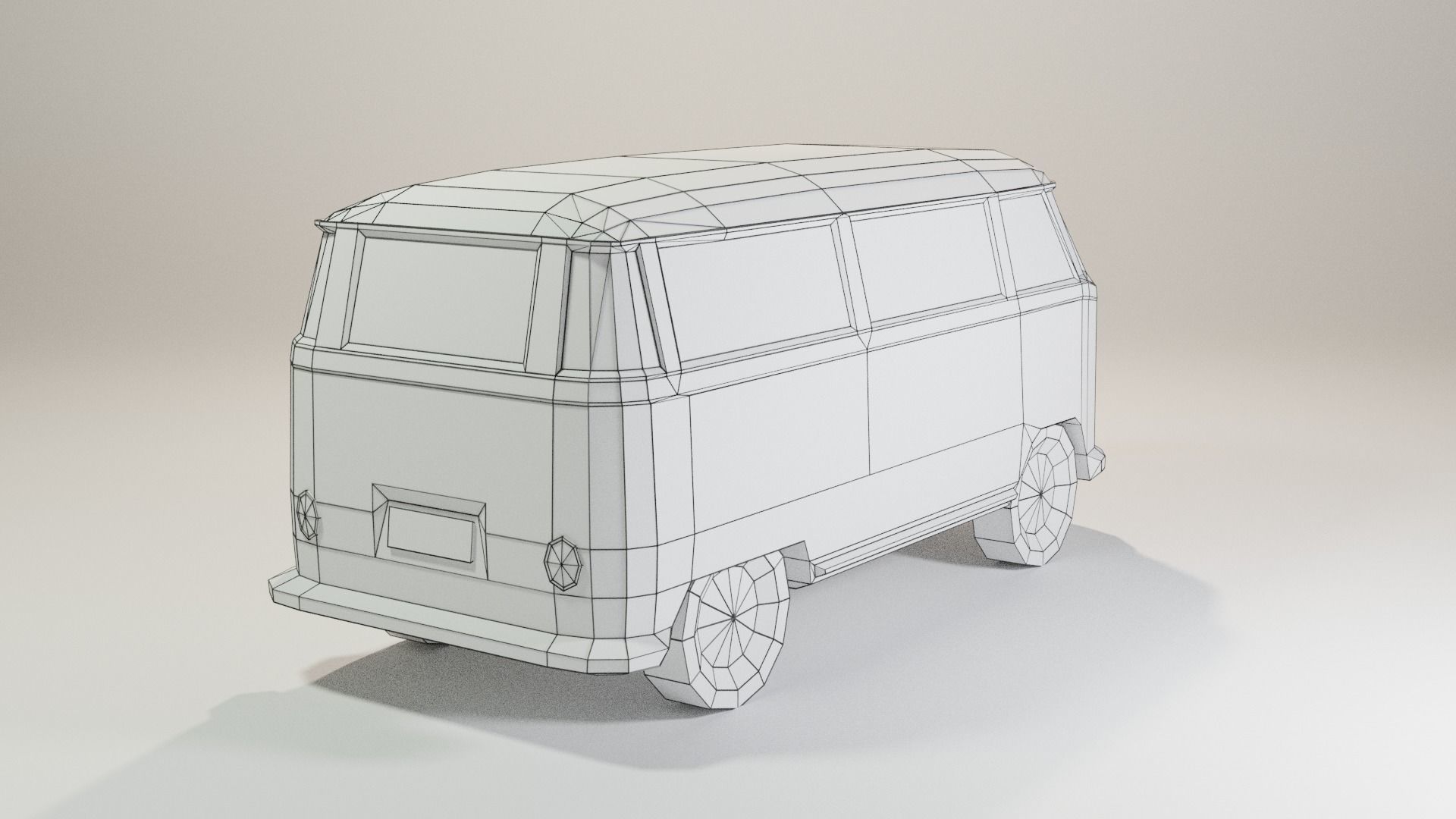 VW Camper  Low-poly 3D model_9