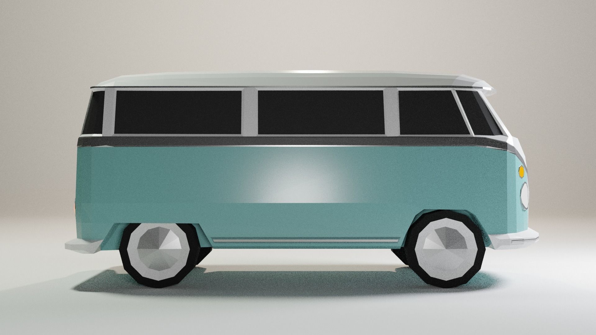 VW Camper  Low-poly 3D model_5
