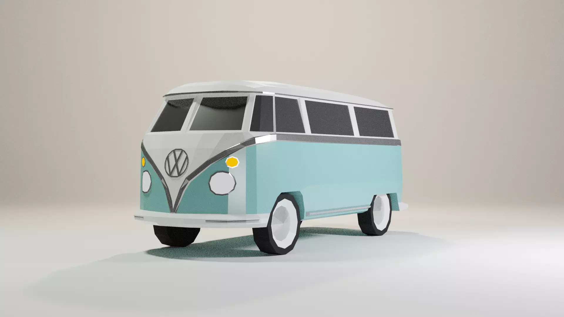VW Camper  Low-poly 3D model_0