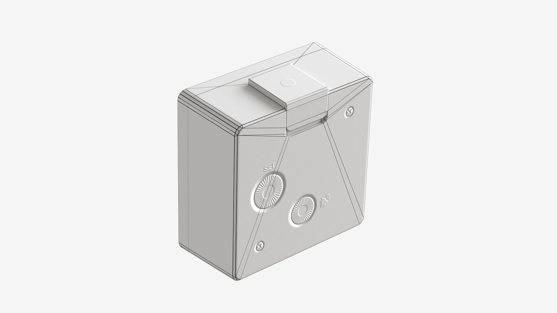 Alarm Clock Low-poly 3D model_6
