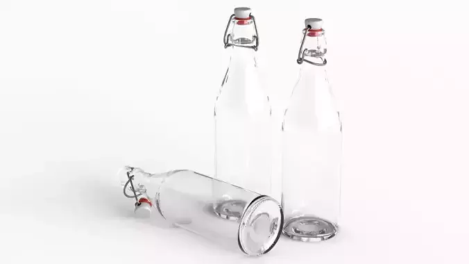 Low-poly Glass Bottle Low-poly 3D model