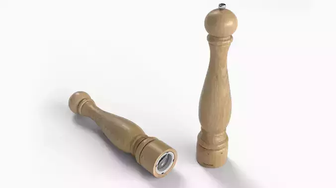 Low-poly Salt Pepper Grinder set Low-poly 3D model