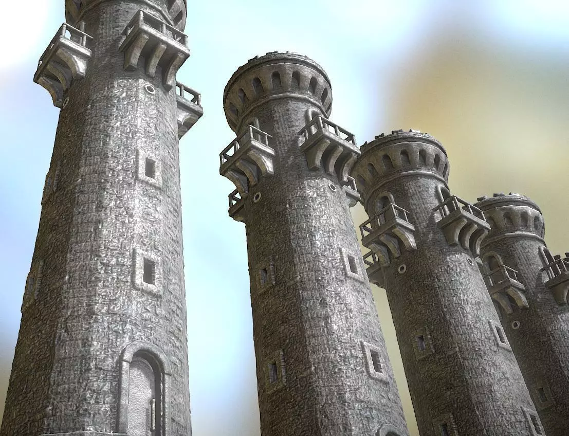 Medieval Guardtower Low-poly 3D model_0