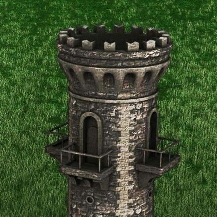 Medieval Guardtower Low-poly 3D model_24