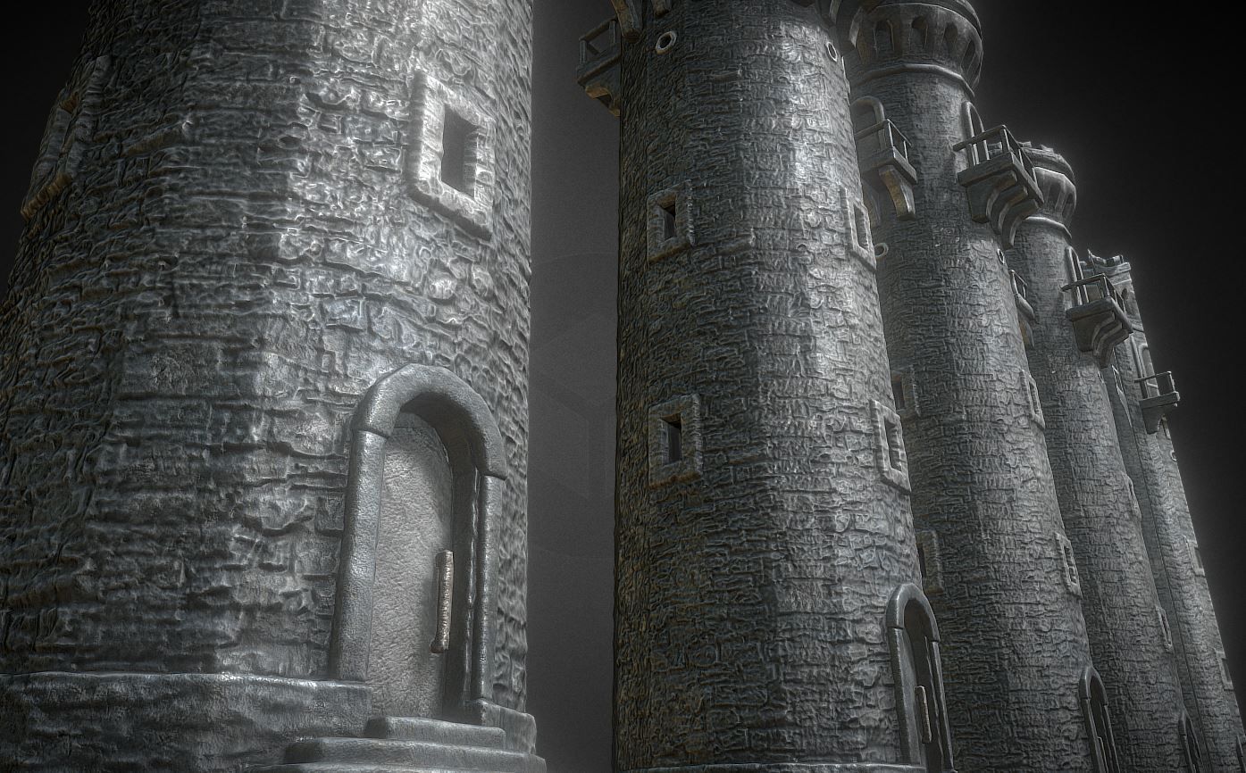 Medieval Guardtower Low-poly 3D model_8