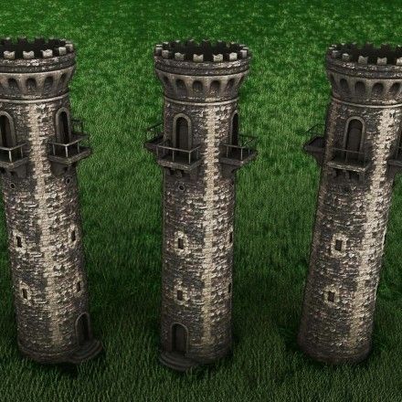 Medieval Guardtower Low-poly 3D model_23