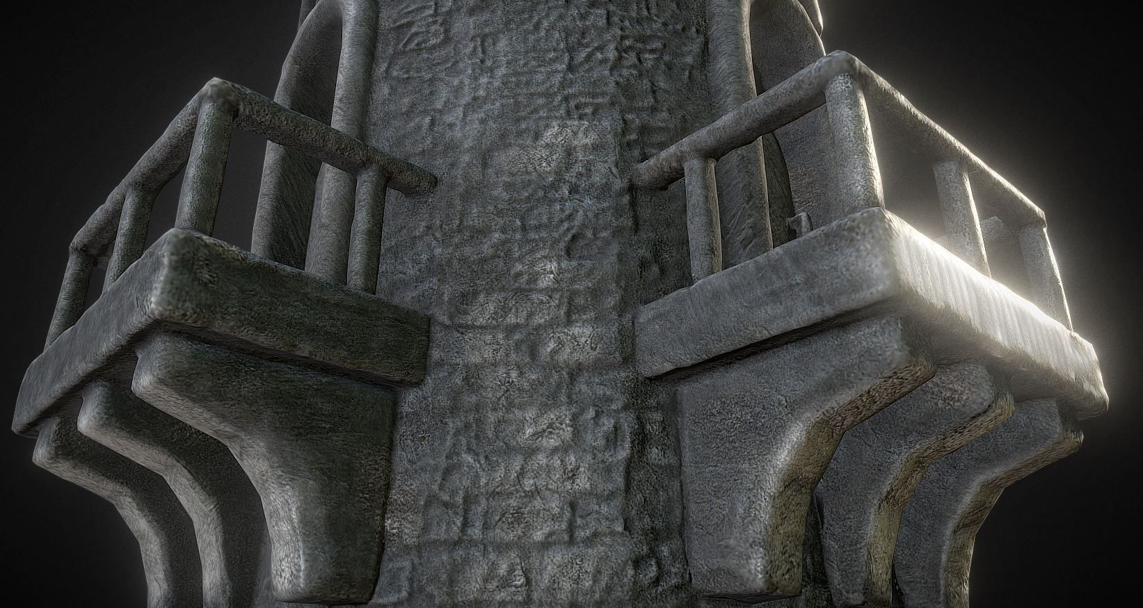 Medieval Guardtower Low-poly 3D model_11