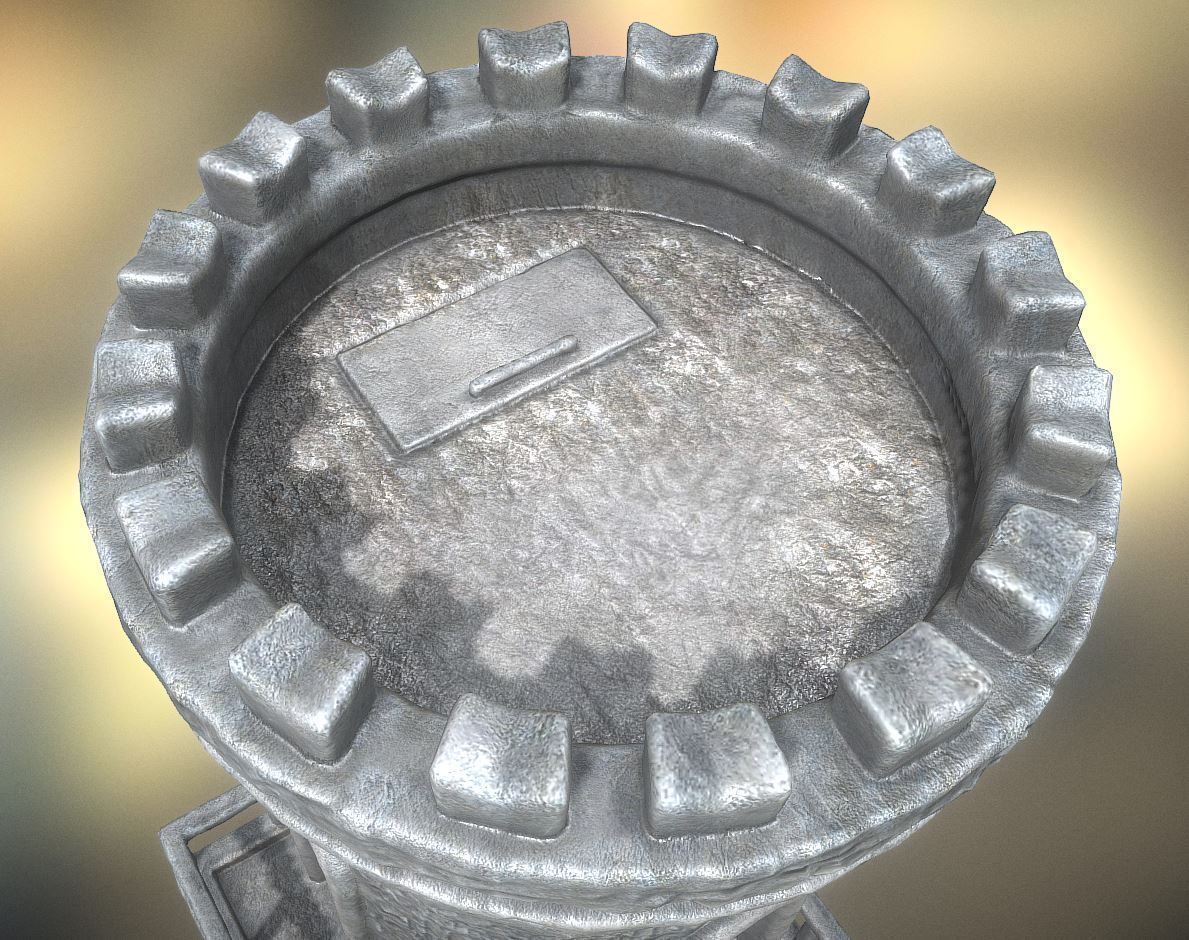 Medieval Guardtower Low-poly 3D model_6