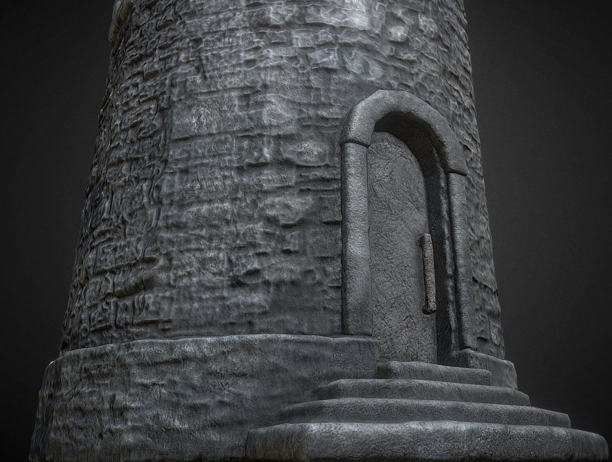 Medieval Guardtower Low-poly 3D model_5