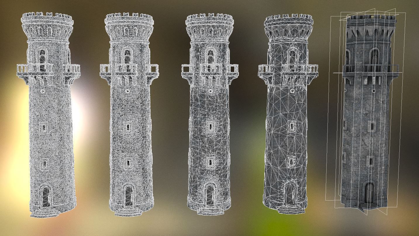 Medieval Guardtower Low-poly 3D model_12