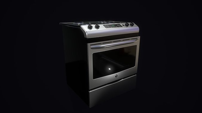 cooker silver oven Low-poly 3D model