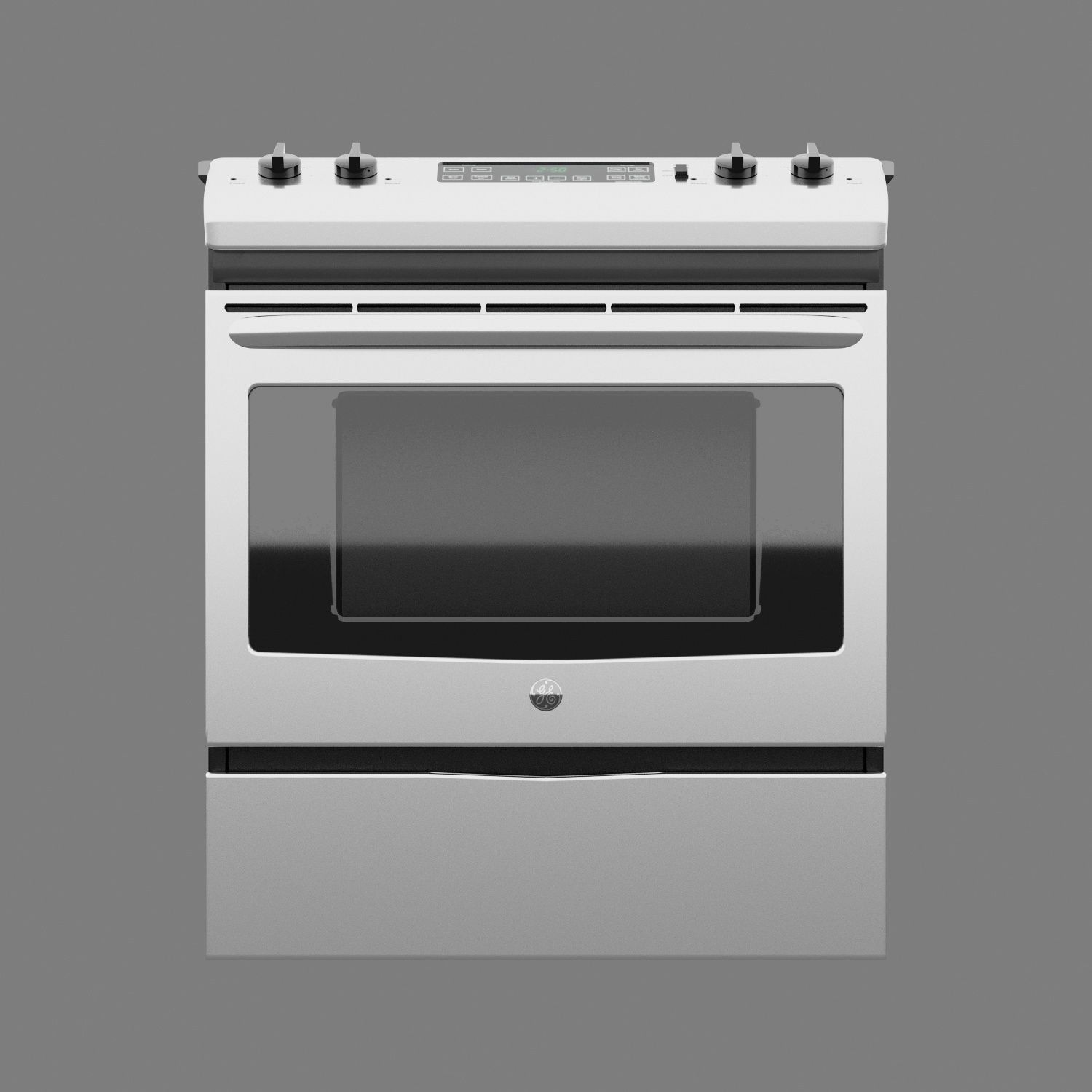 cooker silver oven Low-poly 3D model_9