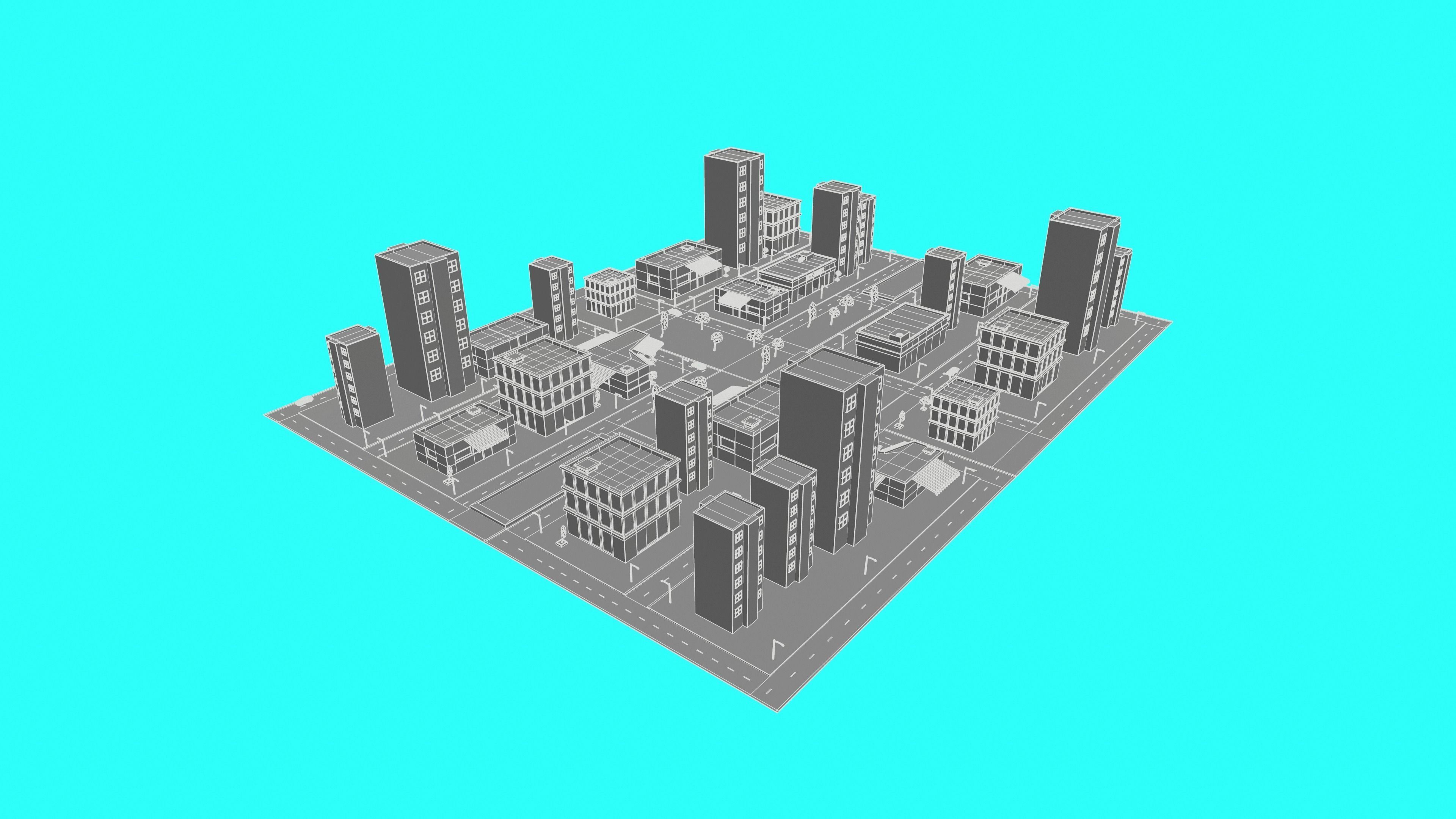 SimplePoly City Low-poly 3D model_1