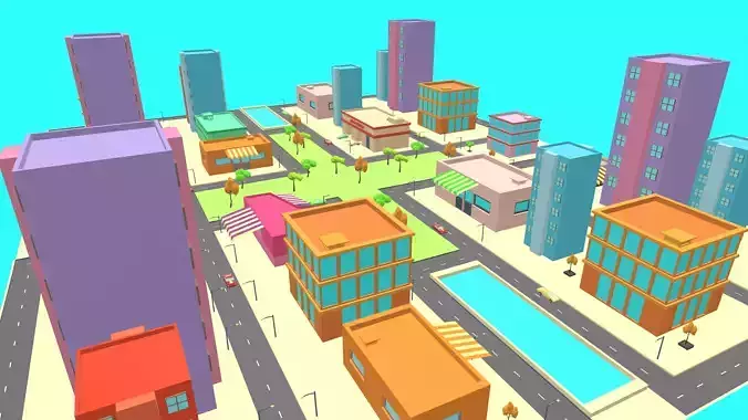 SimplePoly City Low-poly 3D model SimplePoly City Low-poly 3D model