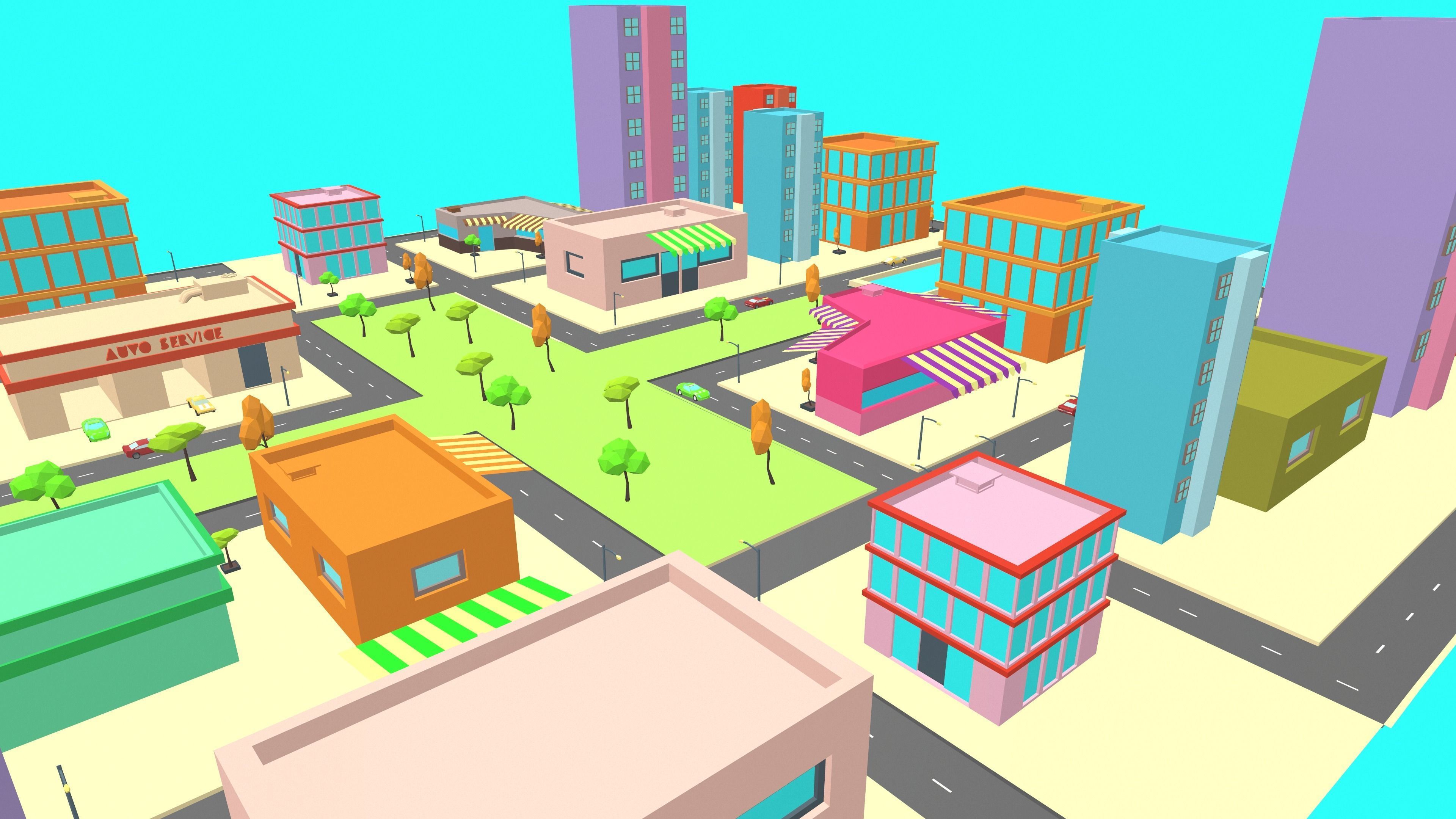 SimplePoly City Low-poly 3D model_6