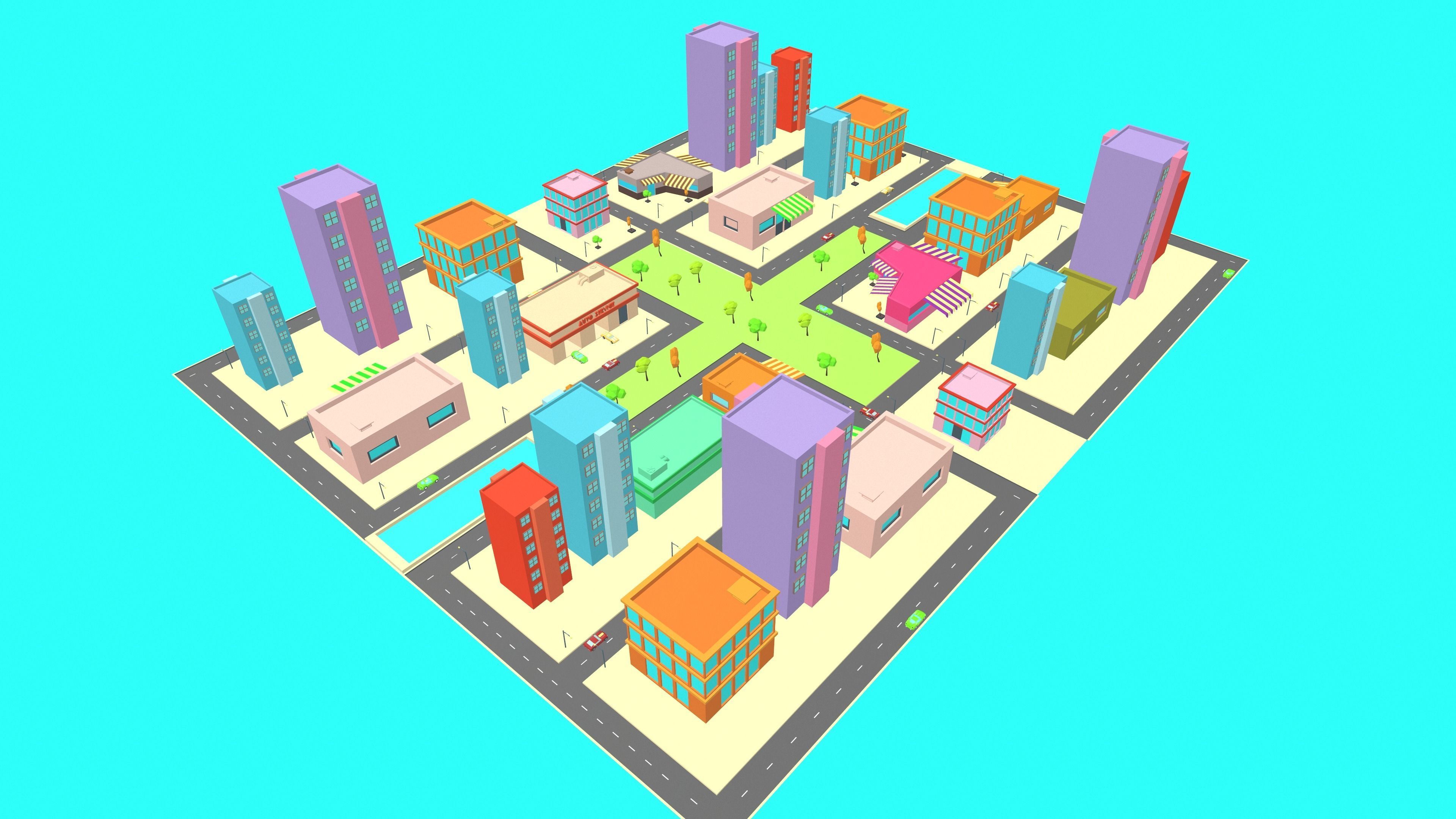 SimplePoly City Low-poly 3D model_3