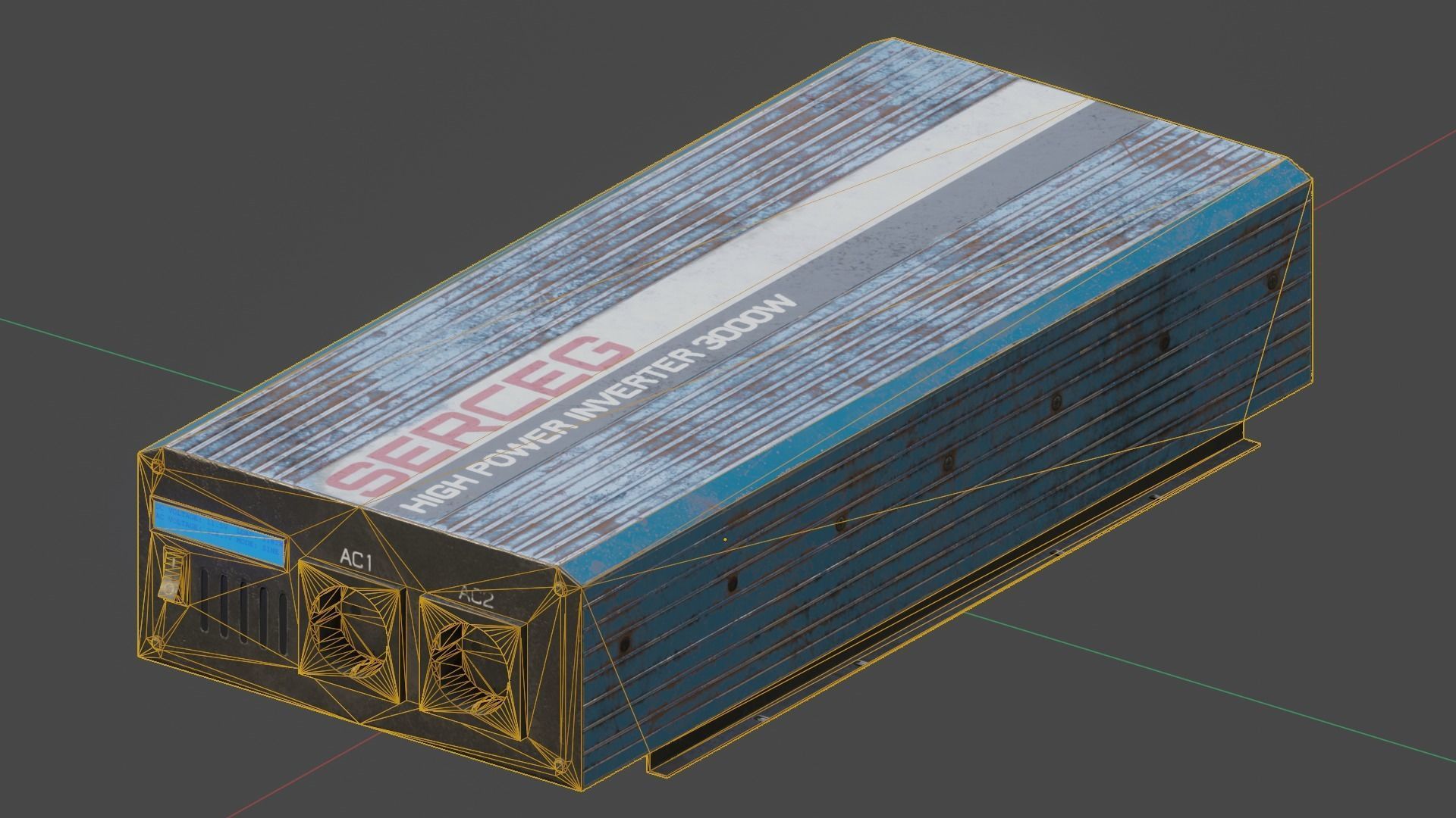 Moderately dirty Inverter Low-poly 3D model_25