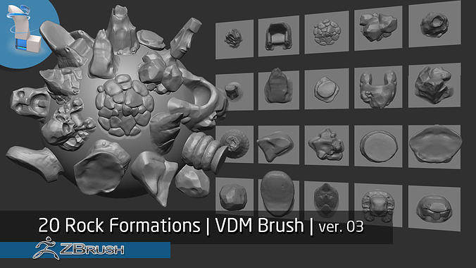 Zbrush - 20 Rock Formations and Stone Sculptures v03 3D model