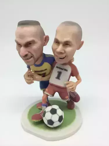 SOCCER two men playing 3D print model