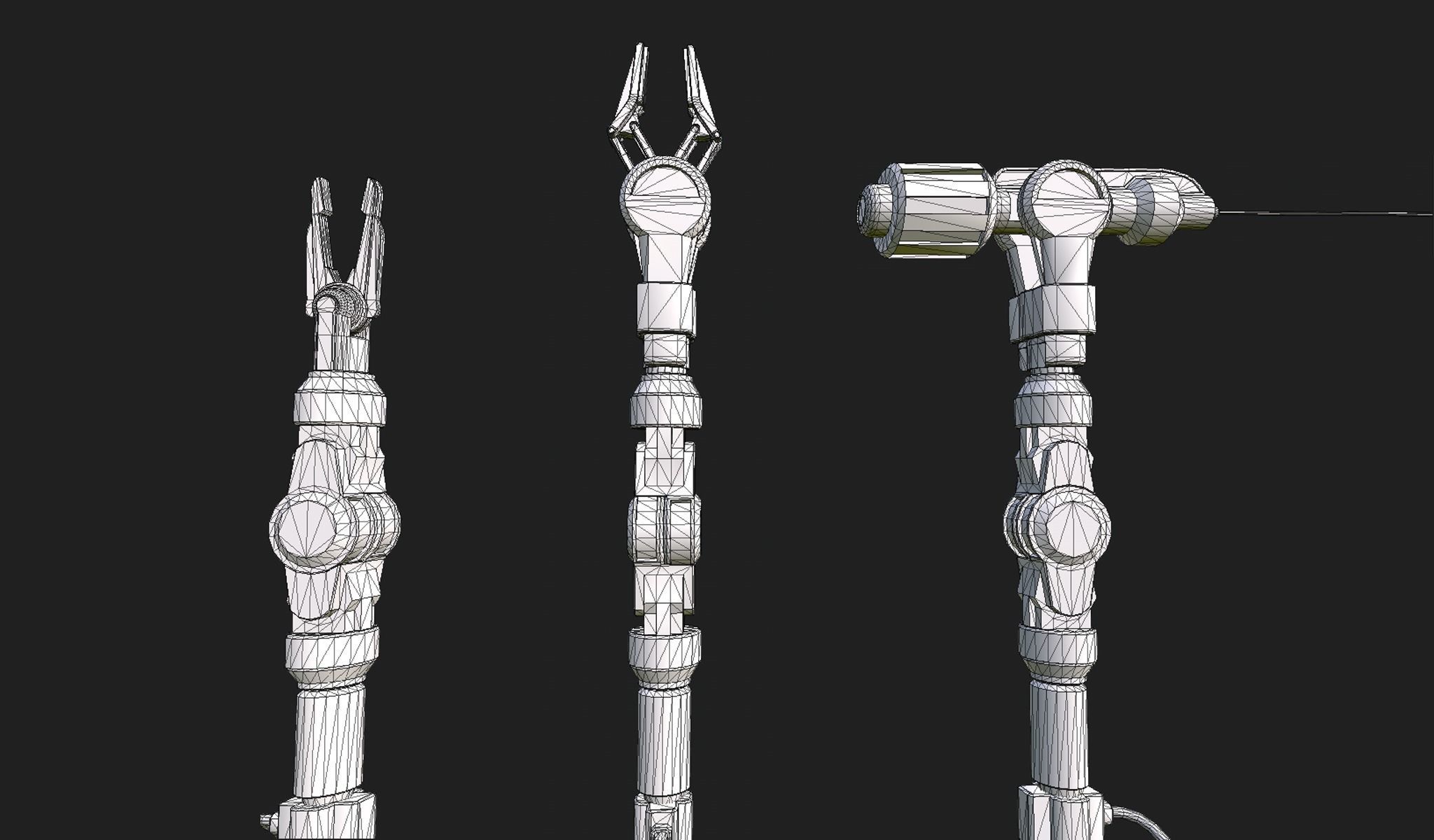 Sci-fi Mechanical Arms Low-poly 3D model_7