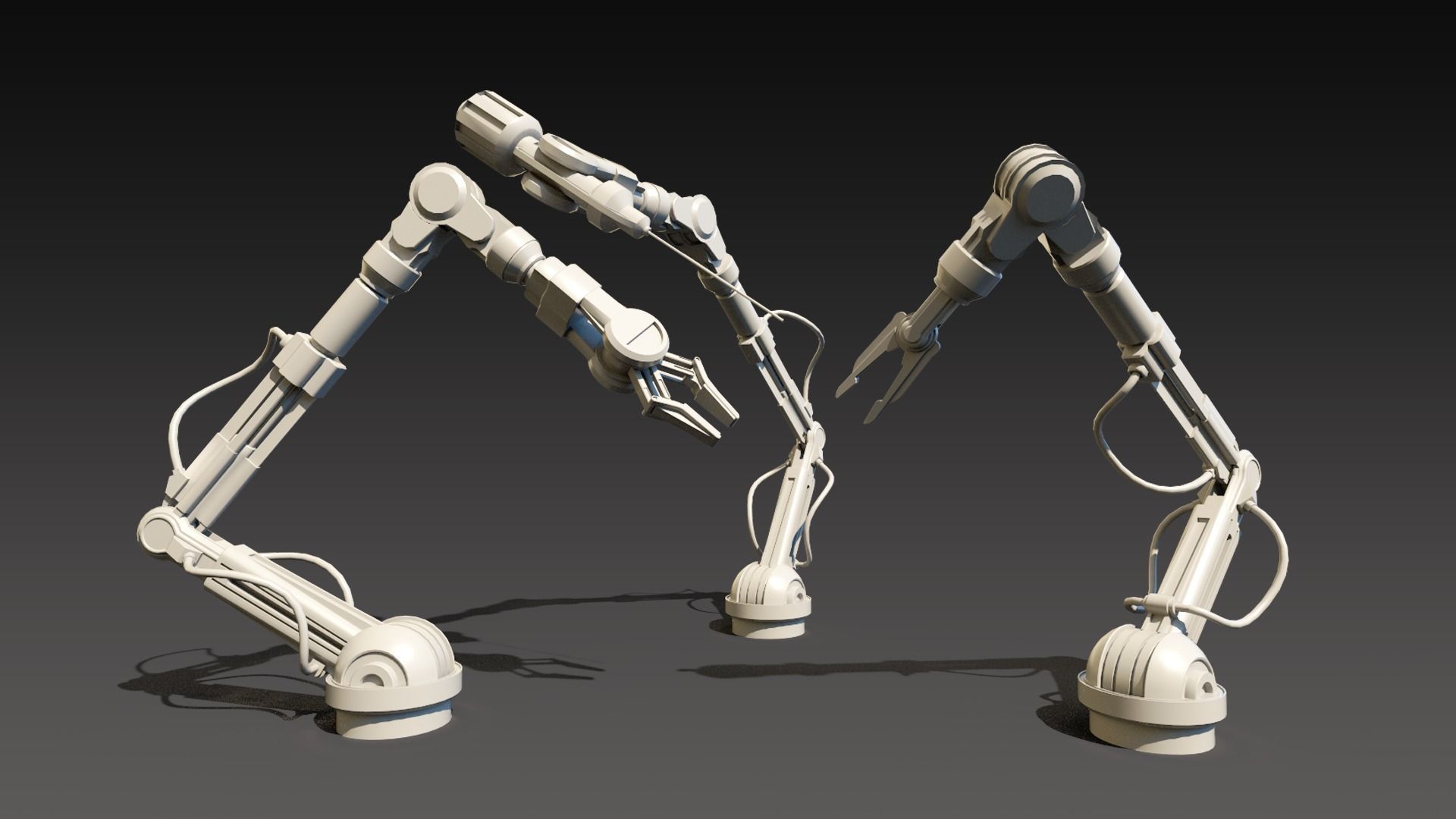 Sci-fi Mechanical Arms Low-poly 3D model_1