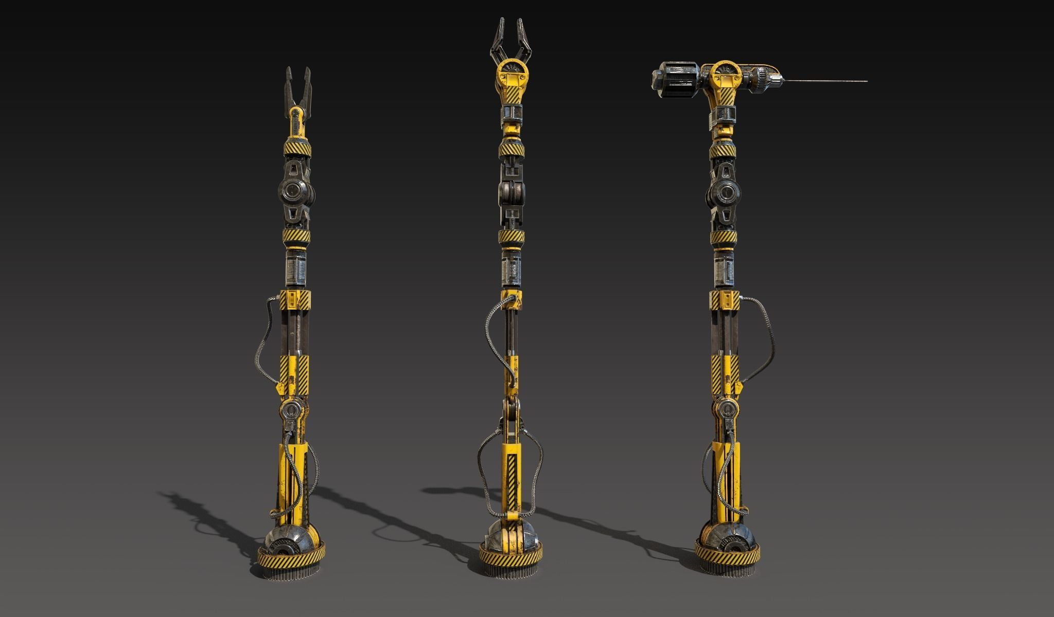 Sci-fi Mechanical Arms Low-poly 3D model_3