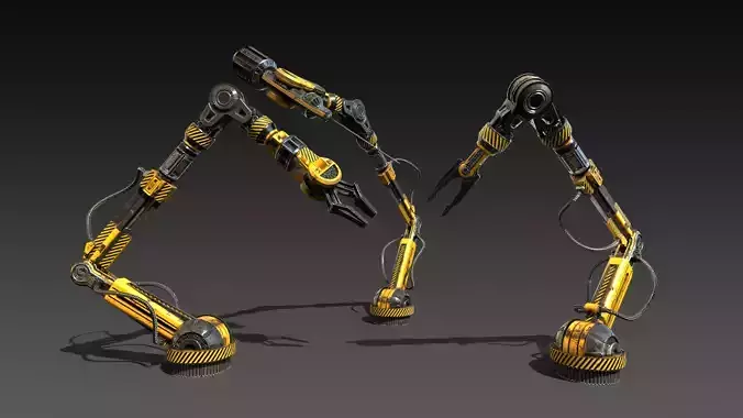 Sci-fi Mechanical Arms Low-poly 3D model
