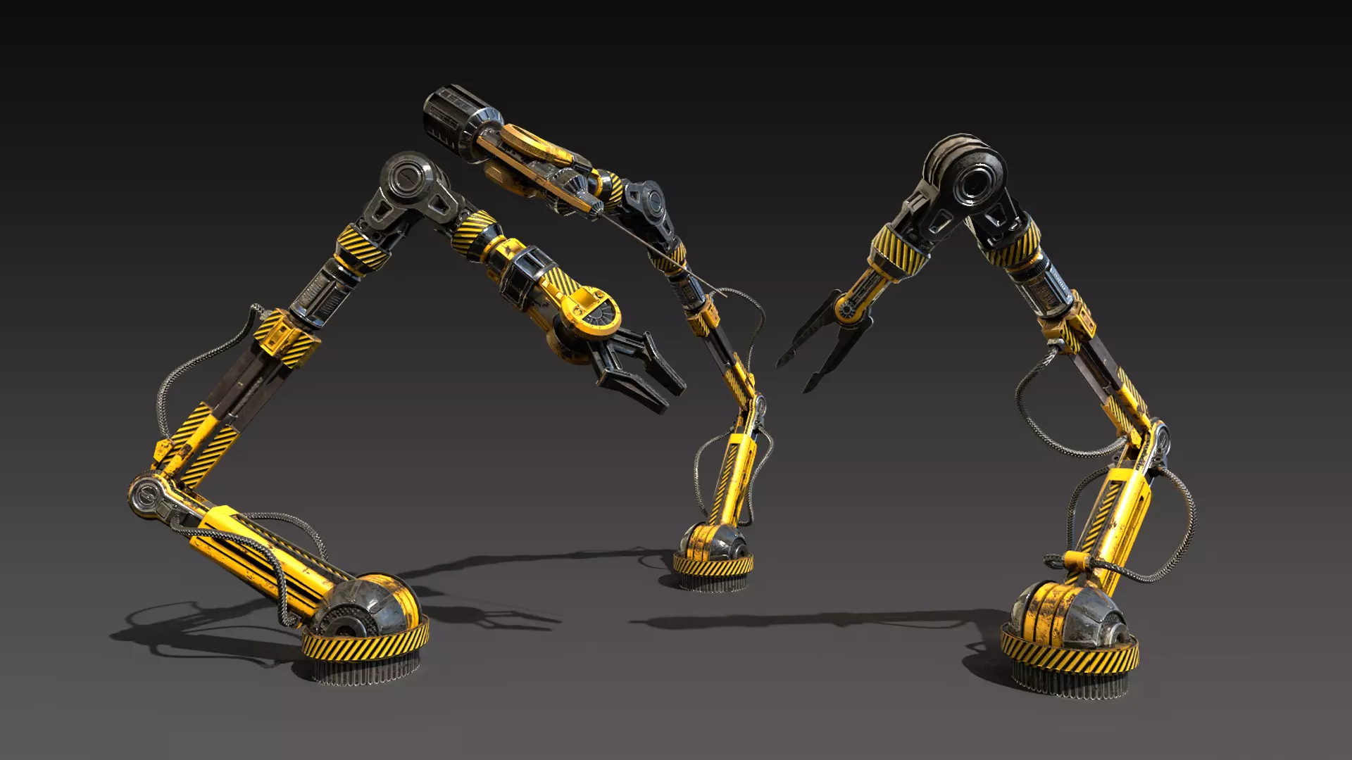 Sci-fi Mechanical Arms Low-poly 3D model_0
