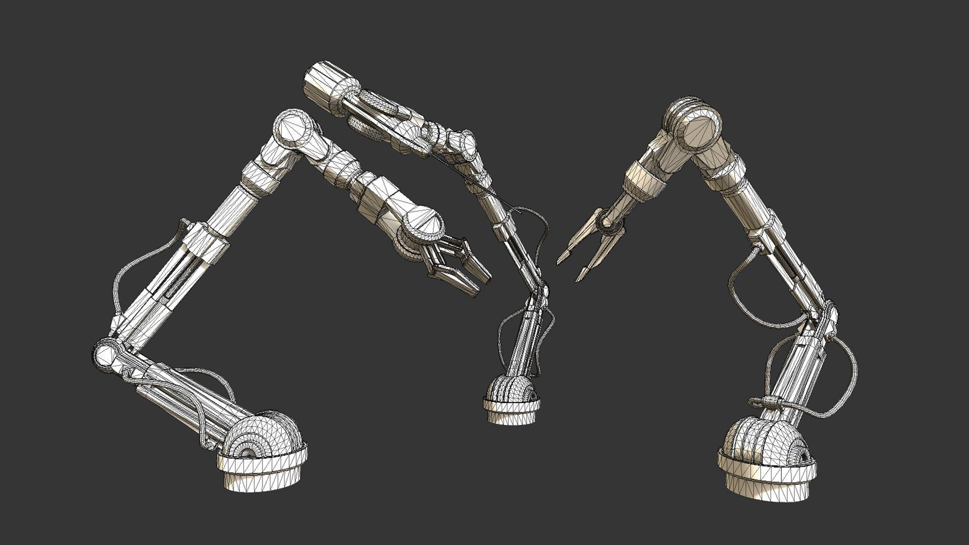 Sci-fi Mechanical Arms Low-poly 3D model_2