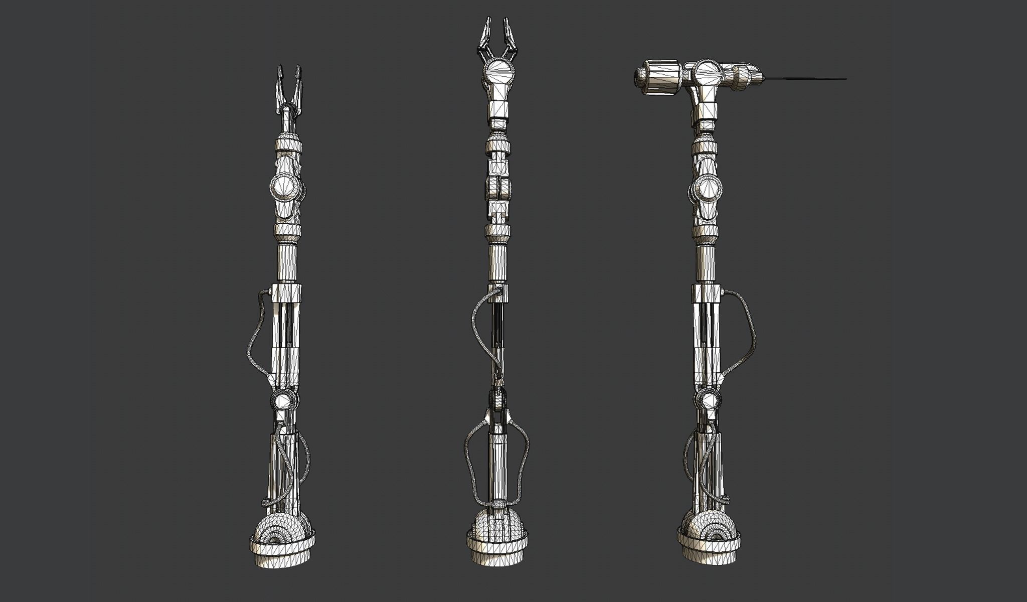 Sci-fi Mechanical Arms Low-poly 3D model_5