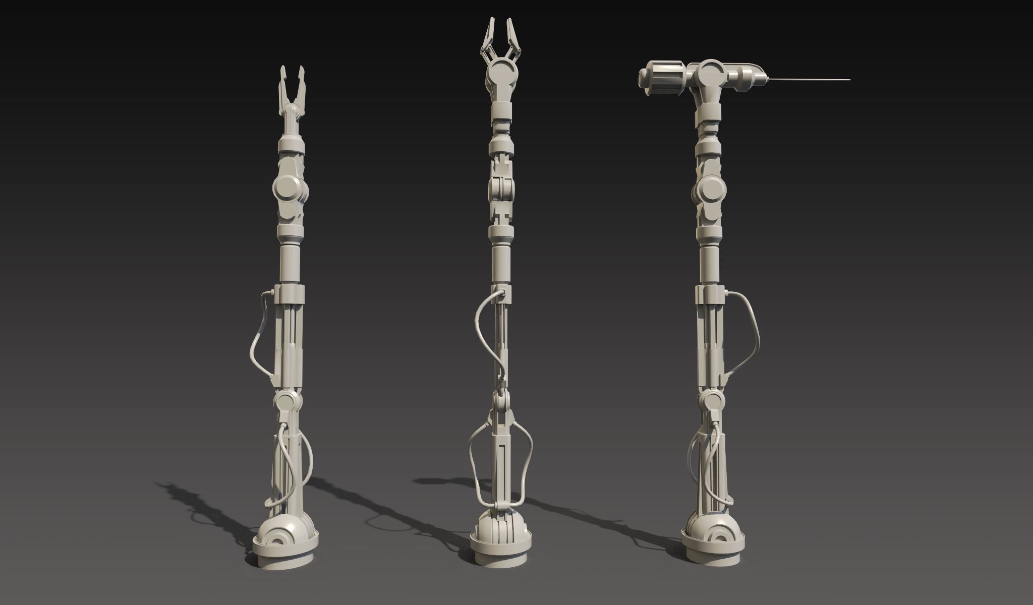 Sci-fi Mechanical Arms Low-poly 3D model_4