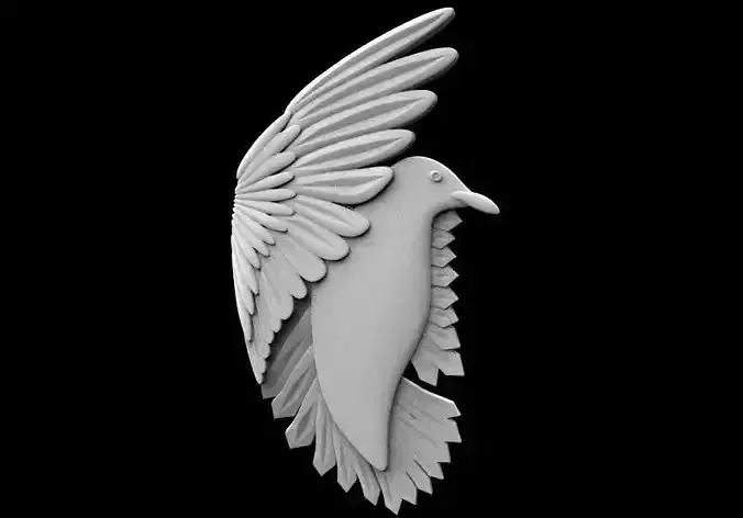 Bird bas-relief 3D print model