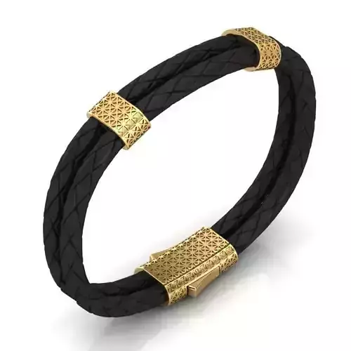 MEN LEATHER BRACELET 3D print model