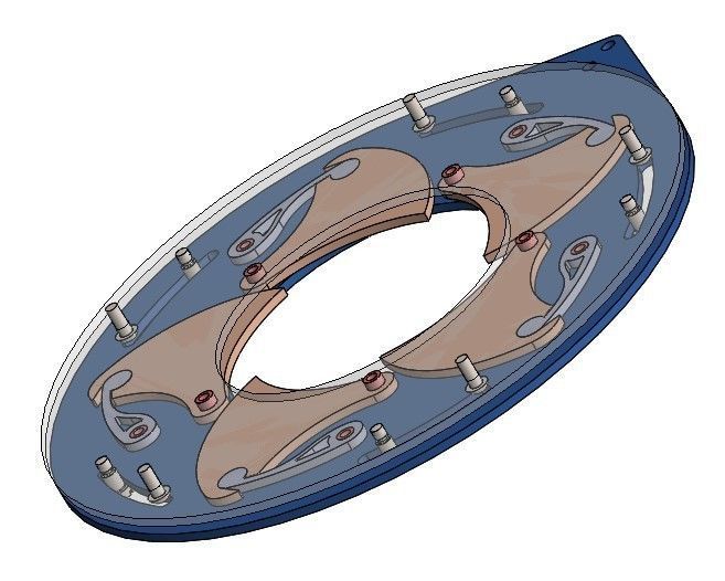 Rotating mechanical iris-bar structure 3D print model_8