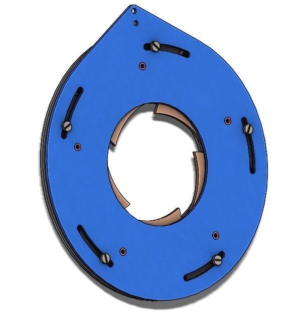 Rotating mechanical iris-bar structure 3D print model_7