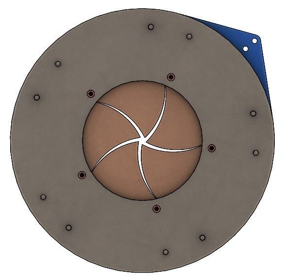 Rotating mechanical iris-bar structure 3D print model_2