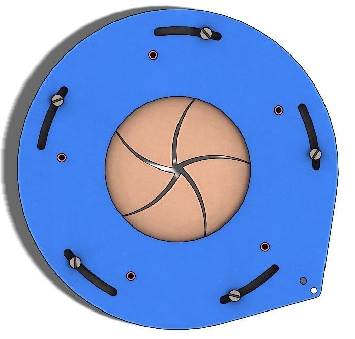 Rotating mechanical iris-bar structure 3D print model_5