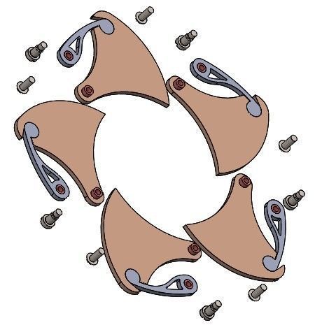 Rotating mechanical iris-bar structure 3D print model_9