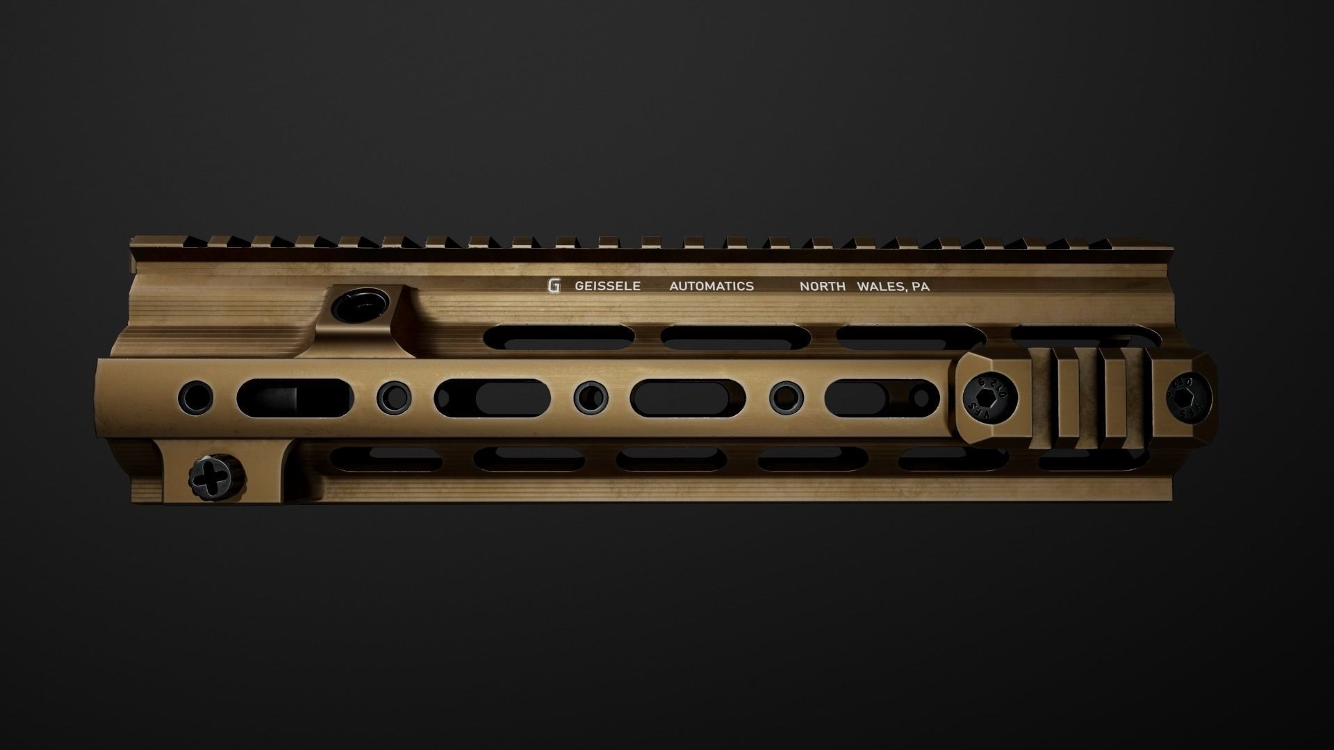 Geissele Super Modular Rail HK416 Handguard Low-poly 3D model_6