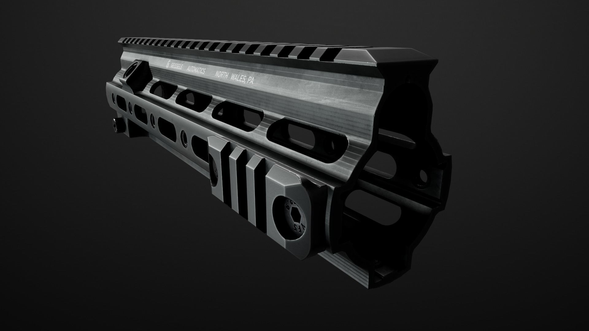 Geissele Super Modular Rail HK416 Handguard Low-poly 3D model_12
