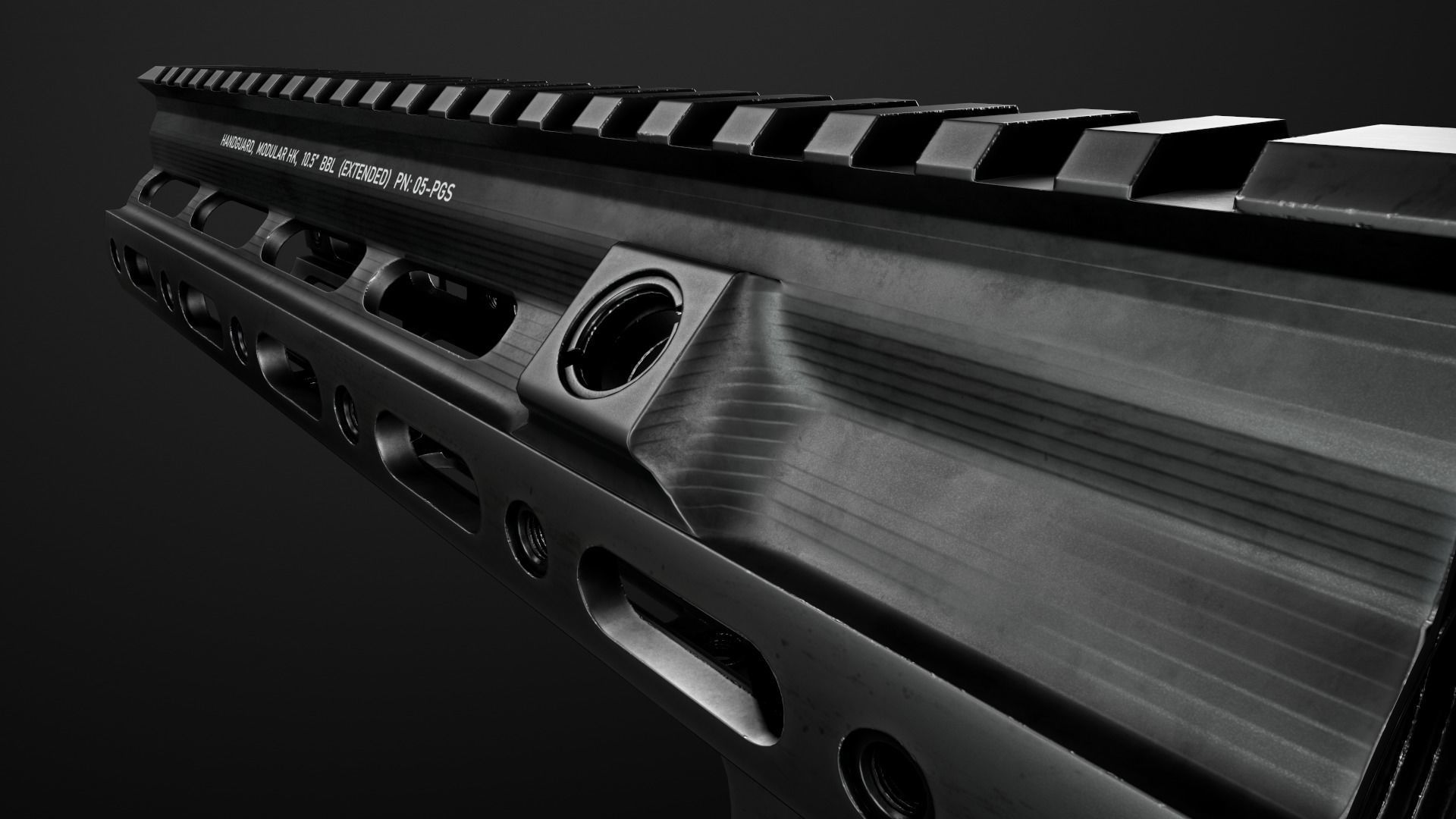 Geissele Super Modular Rail HK416 Handguard Low-poly 3D model_49