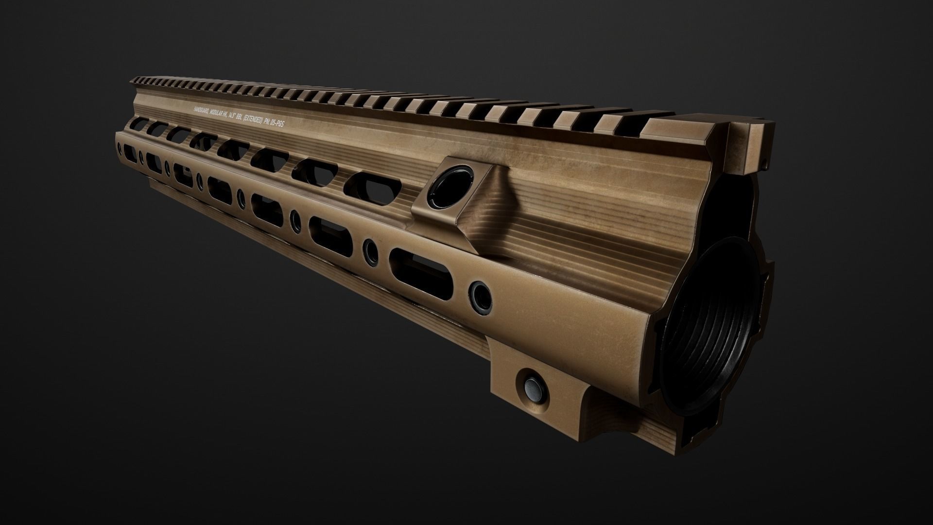 Geissele Super Modular Rail HK416 Handguard Low-poly 3D model_38