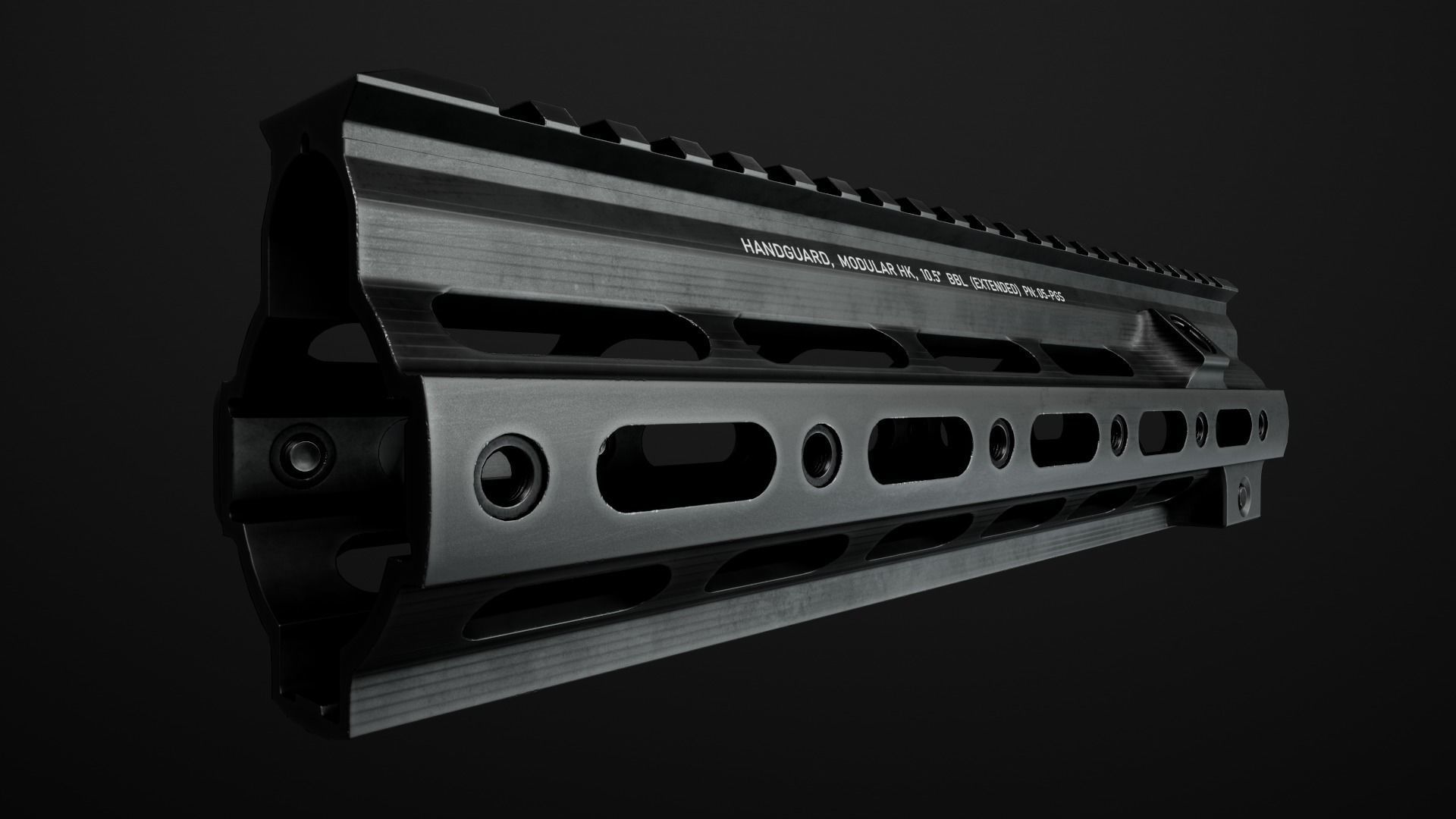 Geissele Super Modular Rail HK416 Handguard Low-poly 3D model_24